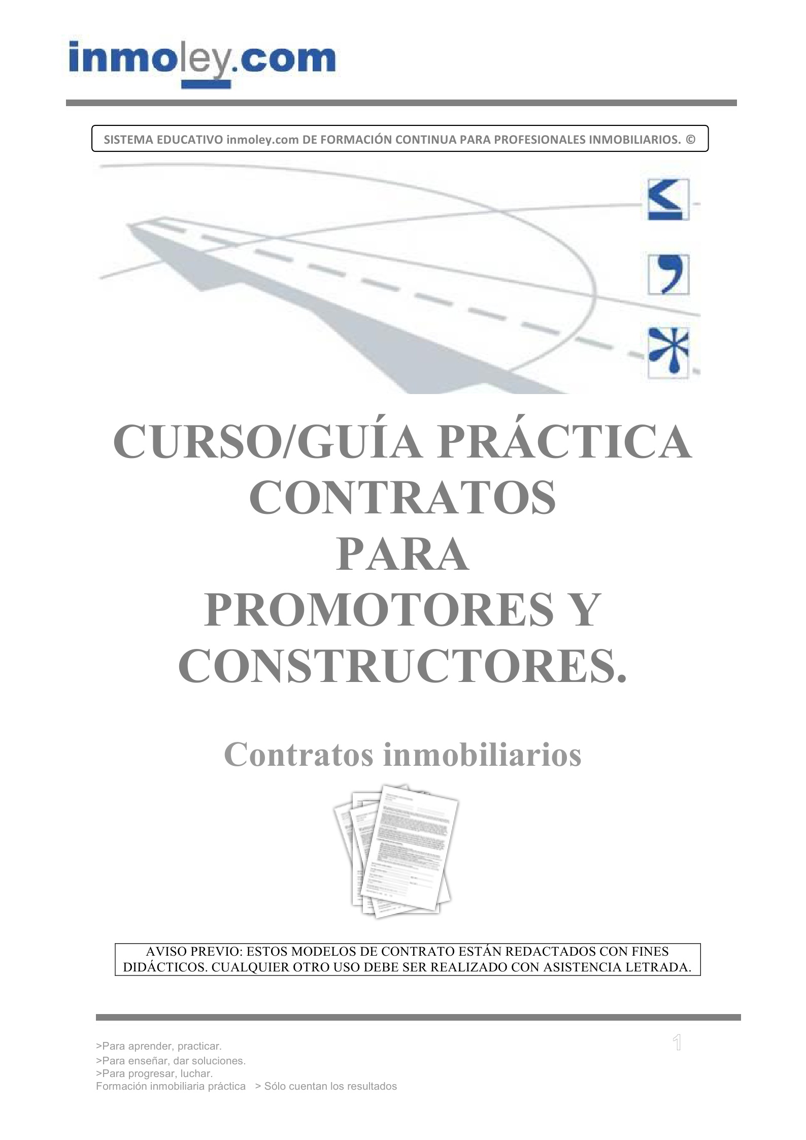 CONTRATOS. PROMOTORES. CONSTRUCTORES. CONTRATOS INMOBILIARIOS