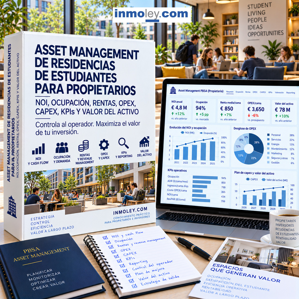 ASSET MANAGEMENT DE RESIDENCIAS DE ESTUDIANTES PARA PROPIETARIOS: NOI, OCUPACIÓN, RENTAS, OPEX, CAPEX, KPIs Y VALOR DEL ACTIVO