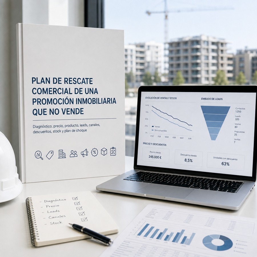 PLAN DE RESCATE COMERCIAL DE UNA PROMOCI�N INMOBILIARIA QUE NO VENDE: DIAGN�STICO, PRECIO, PRODUCTO, LEADS, CANALES, DESCUENTOS, STOCK Y PLAN DE CHOQUE