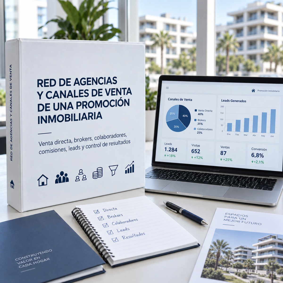 RED DE AGENCIAS Y CANALES DE VENTA DE UNA PROMOCI�N INMOBILIARIA: VENTA DIRECTA, BROKERS, COLABORADORES, COMISIONES, LEADS Y CONTROL DE RESULTADOS