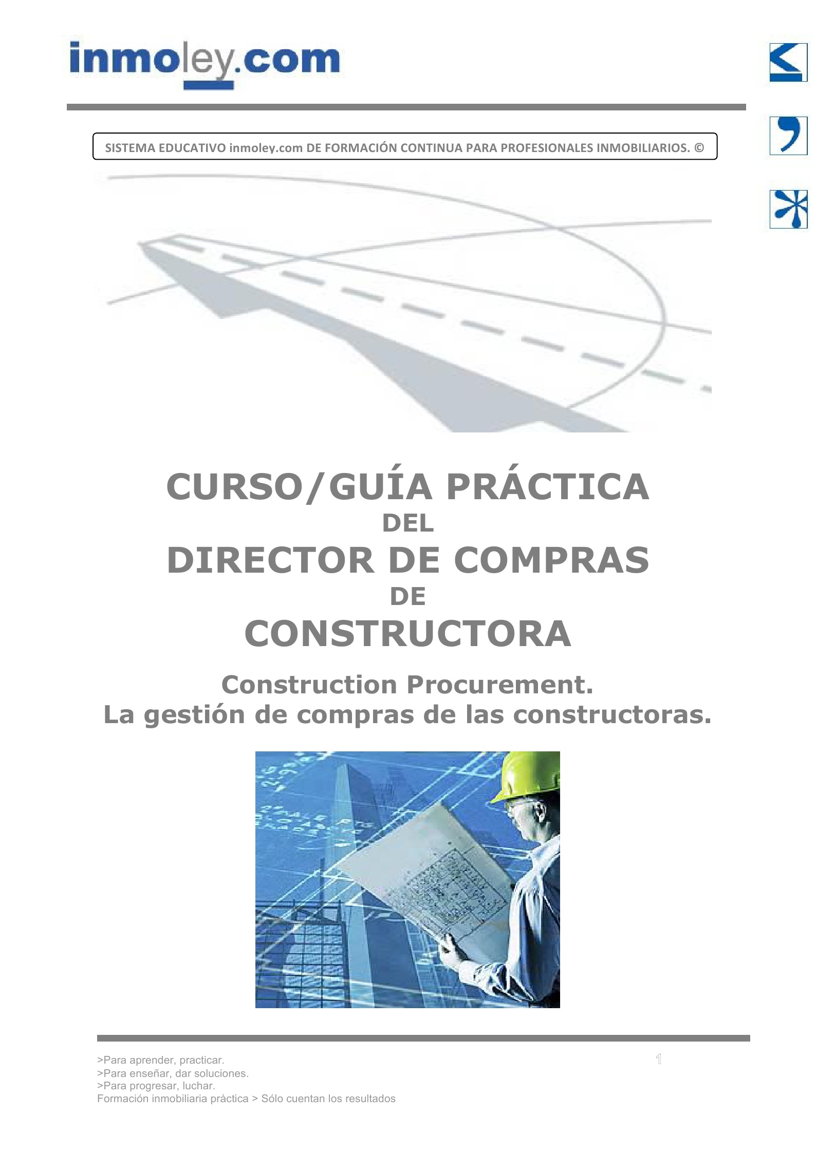 DIRECTOR DE COMPRAS DE CONSTRUCTORA. Construction Procurement. La gestión de compras de las constructoras.